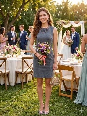 Calvin Klein Slate Gray Sleeveless Shift Dress